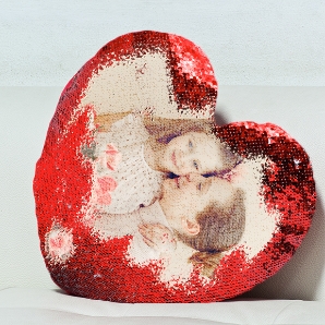 Custom Heart Sequin Pillow for Mothers Day Sale New Zealand