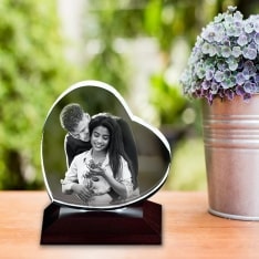 Personalised Round 3D Crystal Cube for Mothers Day Sale New Zealand