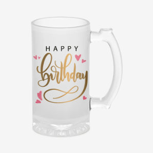 Personalised happy birthday beer mug new-zealand